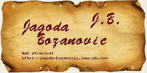 Jagoda Božanović vizit kartica